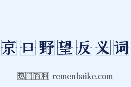 京口野望反义词是什么意思的图片